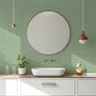 Guvana Grasscloth Peel and Stick Wallpaper Green Textured Contact Paper Modern Removable Self Adhesive Wall Paper Thicken Fabric Faux Linen Wallpaper for Bathroom Kitchen Countertop 197inx15.7in