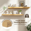 48 Inch Floating Shelves | 12 Inch Deep Oak Floating Shelves Set of 2 | 48