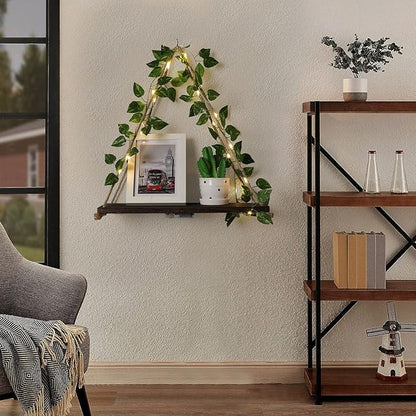 Shelf for Wall,Floating Shelves,Floating Shelves for Wall No Drilling,Adhesive Shelves,Command Strip Shelf,Room Decor Aesthetic,Plant Shelf Wall,Whimsical Decor,2-Piece Set(Green Leaf)