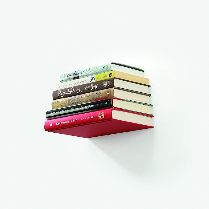 Umbra Conceal, Sturdy Metal Floating Bookshelf for Wall, Silver, Large, Set of 3