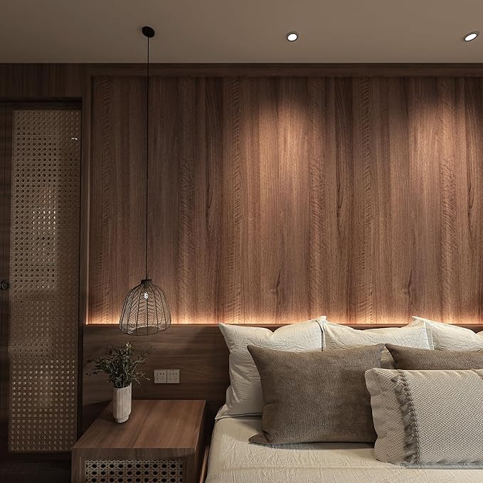 Walnut Wood Contact Paper 24x354 inch Wood Peel and Stick Wallpaper Removable Self-Adhesive Decorative Wallpaper Waterproof Thickened Wooden Texture Vinyl Wrap for Furniture Covering
