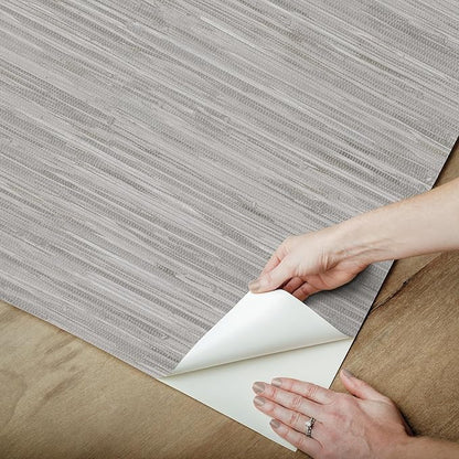 NuWallpaper Grey Grassweave Peel and Stick Wallpaper, NUS4994