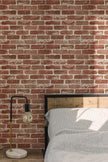 Hopeak Red Brick Wallpaper Self-Adhesive Peel and Stick Wallpaper Waterproof and Removable Good for Home Decoration and Furniture Renovation 35.4 x 196 Inch
