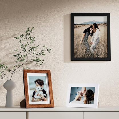 Vittanly 10 Pack Picture Frames, Picture Frames Collage Wall Decor with Two 8x10, Four 5x7 and Four 4x6 Photo Frames, Gallery Wall Frame Set for Wall or Tabletop Display, Black, Walnut Brown and White
