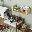 24 Inch Rattan Wall Shelf, Wooden Hanging Bookshelf Storage, Natural Cute Nursery Shelves Wall Mounted, Boho Decorative Floating Shelves for Kids Room, Living Room, Play Room, Bedroom