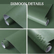 Dimoon 17.7''x393'' Peel and Stick Wallpaper Green Contact Paper for New Environmentally Friendly Materials Thickening Upgrade Embossed Renter Friendly Wall Paper Modern Vinyl Wrap Countertop Bedroom