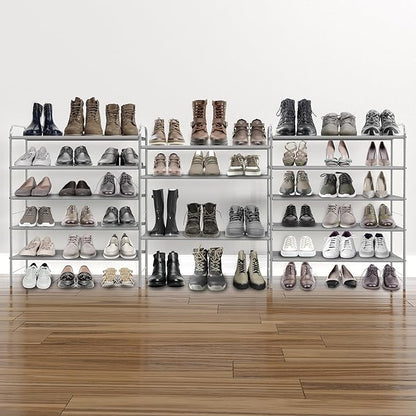 Simple Houseware 5-Tier Shoe Rack Storage Organizer, Grey