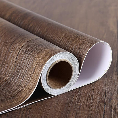 Stickyart Distressed Wood Stick and Peel Wallpaper Brown Textured Wood Wallpaper Self Adhesive Removable Wood Grain Vinyl Wrap for Cabinets Faux Wood Wall Paper Decorative Farmhouse Furniture 12"x160"