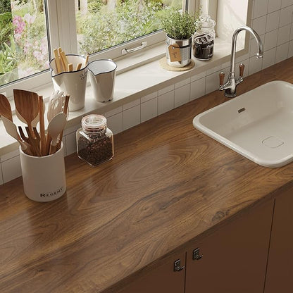 Wood Contact Paper with Tools, Peel and Stick Wallpaper Thicken for Countertops, Vintage Wood Grain Wallpaper Waterproof, Natural Wood Brown Self-Adhesive Removable Vinyl Film 15.7 in X 393 in