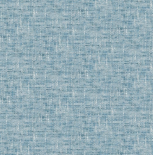 NuWallpaper NU2918 Navy Poplin Texture Peel & Stick Wallpaper, Blue