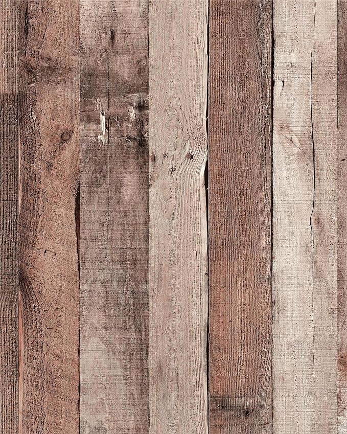 Yun-aeon Natural Wood-Cinnamon Wood Contact Paper Peel and Stick Wallpaper 17.3"x 236"Self Adhesive Removable Vintage Faux Wood Wall Paper Plank Shelf Home Decoration Kitchen Counter Cover Use