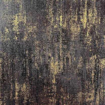 JiffDiff Vintage Metallic Peel and Stick Wallpaper Self Adhesive Industrial Metallic Concrete Wall Paper Modern Stick on Wallpaper Contact Paper(17.3" x 120" Black Gold)