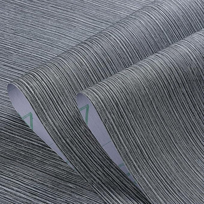 Haimin Grasscloth Wallpaper Textured 24in X 393in Fabric Contact Paper Gray Wall Paper Textured Linen Wallpaper Peel and Stick Self-Adhesive Thick Vinyl Embossed Film Wallpaper (Gray)