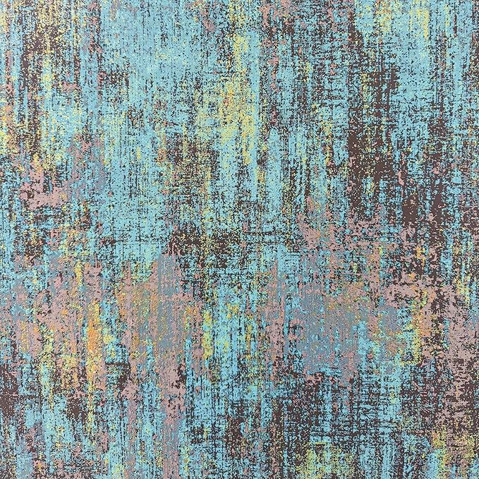 JiffDiff Vintage Metallic Peel and Stick Wallpaper Self Adhesive Industrial Metallic Concrete Wall Paper Modern Stick on Wallpaper(17.3" x 120" Blue Gold)